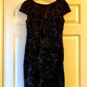 Stunning Black Sequin & Appliqué Dress
